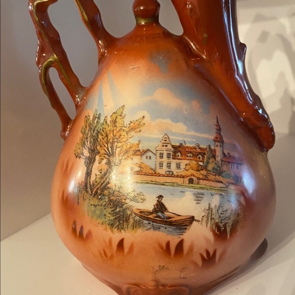 Vintage from Czechoslovakia hand made and hand painted pitcher - Picture 2 of 8